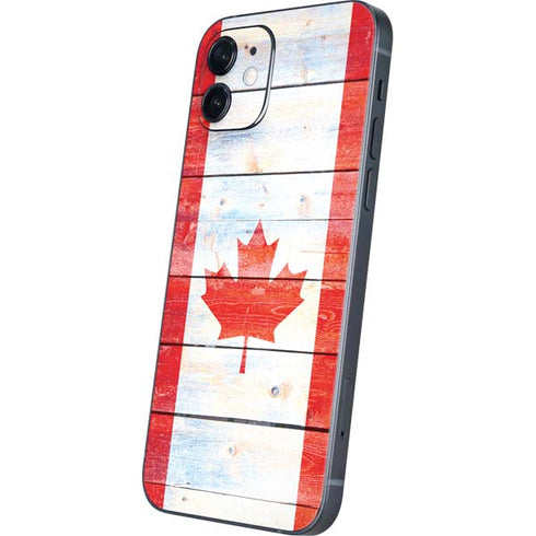 Canada Flag Light Wood iPhone 12 Mini Skin
