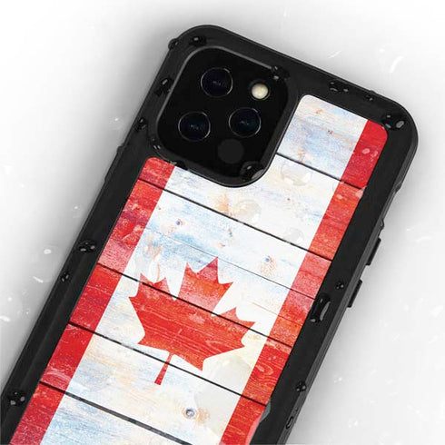Canada Flag Light Wood iPhone 12 Pro Max Waterproof Case