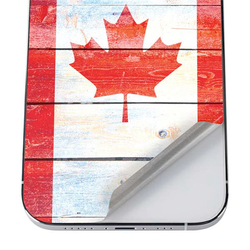 Canada Flag Light Wood iPhone 12 Pro Skin
