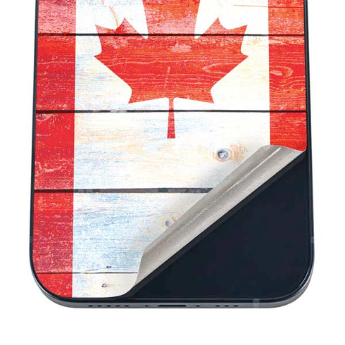 Canada Flag Light Wood iPhone 12 Skin