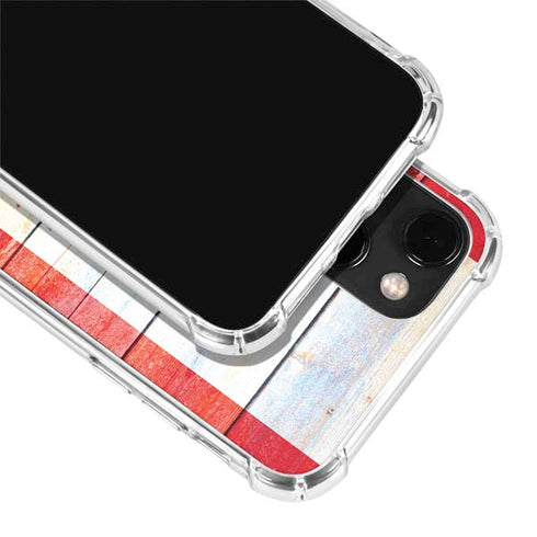 Canada Flag Light Wood iPhone 14 Clear Case