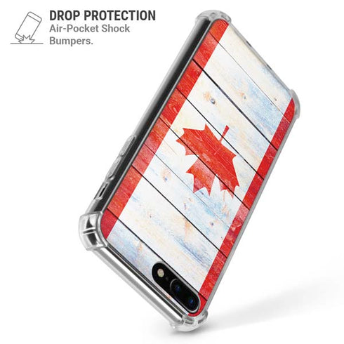 Canada Flag Light Wood iPhone 7/8 Plus Clear Case