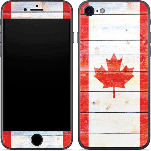 Canada Flag Light Wood iPhone 8 Skin