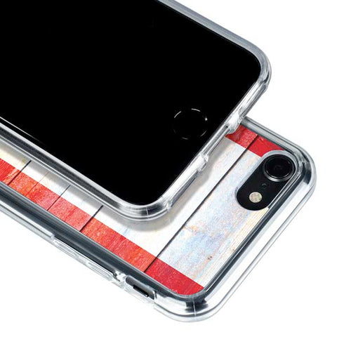 Canada Flag Light Wood iPhone SE (2nd & 3rd Gen) Clear Case