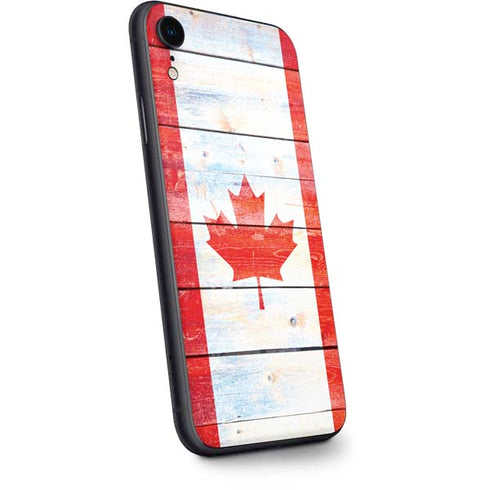 Canada Flag Light Wood iPhone XR Skin