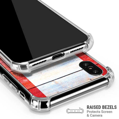 Canada Flag Light Wood iPhone XS Max Clear Case