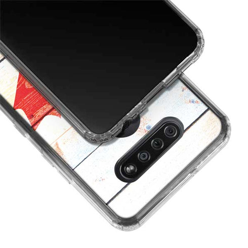 Canada Flag Light Wood LG K51/Q51 Clear Case