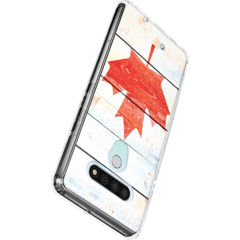 Canada Flag Light Wood LG Stylo 6 Clear Case