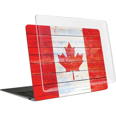 Canada Flag Light Wood MacBook Air 13in (2020) Case plus Skin