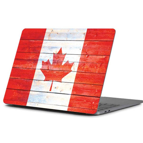 Canada Flag Light Wood Apple MacBook Pro 13-inch Skin