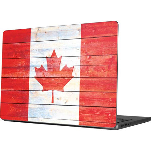Canada Flag Light Wood MacBook Pro 14in (2021-24) Skin