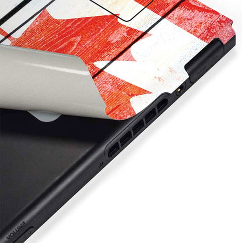 Canada Flag Light Wood Nintendo Switch Bundle Skin