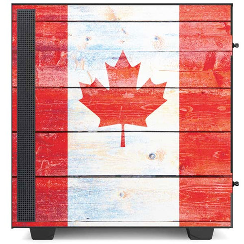 Canada Flag Light Wood NZXT H510 Compact ATX Mid-Tower Case Skin