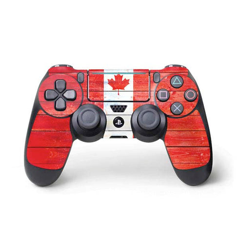 Canada Flag Light Wood PS4 Pro/Slim Controller Skin