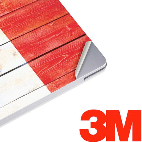 Canada Flag Light Wood Surface Laptop 2 Skin