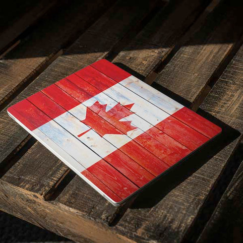 Canada Flag Light Wood Surface Laptop 2 Skin