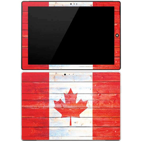 Canada Flag Light Wood Surface Pro 3 Skin