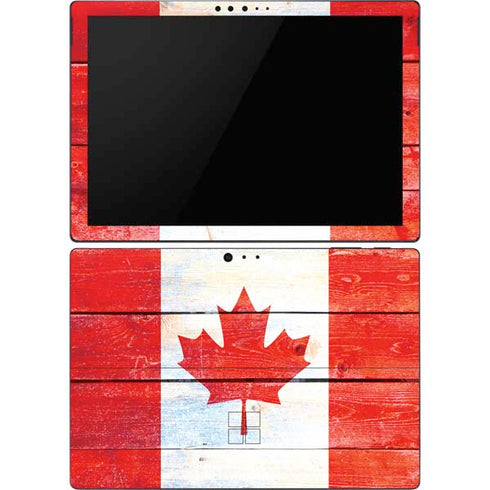 Canada Flag Light Wood Surface Pro 6 Skin