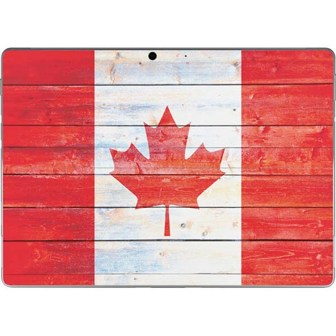 Canada Flag Light Wood Surface Pro 8 Skin