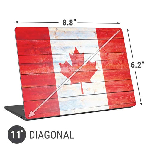 Canada Flag Light Wood Universal Laptop 11in (8.8 x 6.2in) Skin
