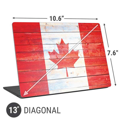 Canada Flag Light Wood Universal Laptop 13in (10.6 x 7.6in) Skin