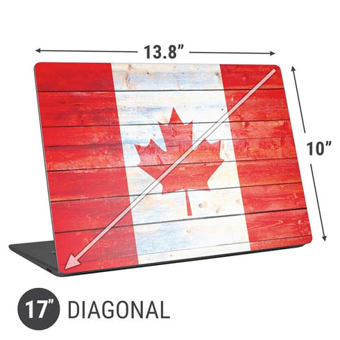 Canada Flag Light Wood Universal Laptop 17in (13.8 x 10in) Skin