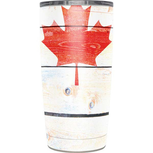 Canada Flag Light Wood Yeti 20oz Tumbler Skin