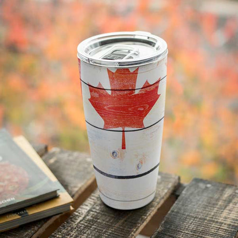 Canada Flag Light Wood Yeti 20oz Tumbler Skin