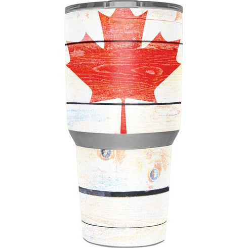 Canada Flag Light Wood Yeti 30oz Rambler Tumbler Skin