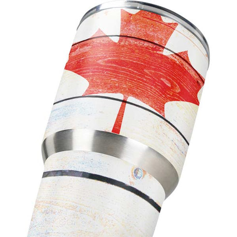 Canada Flag Light Wood Yeti 30oz Rambler Tumbler Skin
