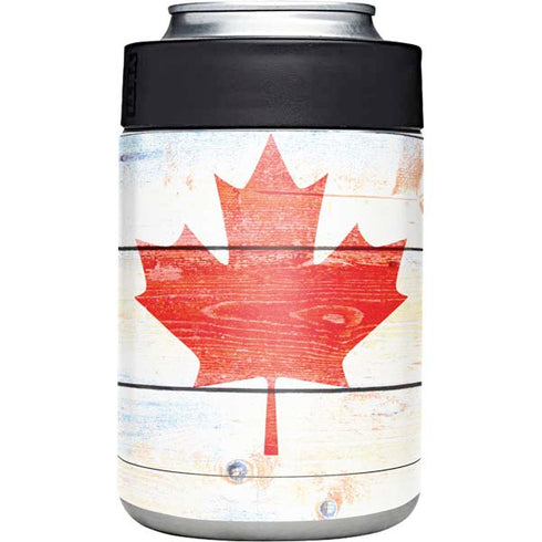 Canada Flag Light Wood Yeti Colster Can Insulator  Skin