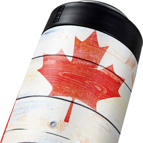 Canada Flag Light Wood Yeti Colster Can Insulator Skin