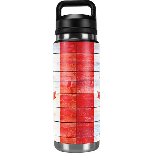 Canada Flag Light Wood YETI Rambler 26oz Bottle Skin
