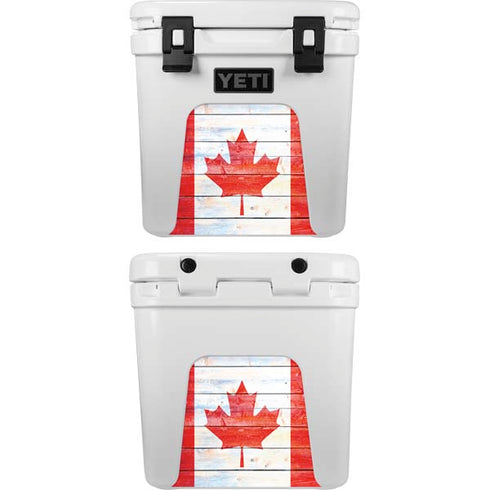 Canada Flag Light Wood YETI Roadie 24 Hard Cooler Skin