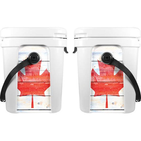 Canada Flag Light Wood YETI Roadie 24 Hard Cooler Skin