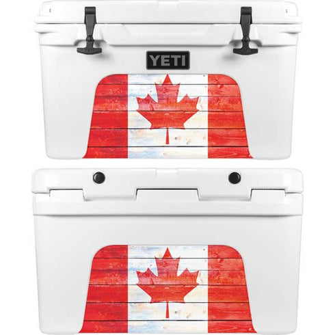 Canada Flag Light Wood YETI Tundra 45 Hard Cooler Skin