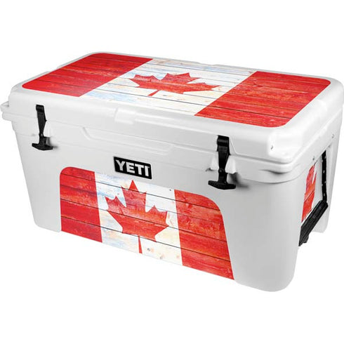 Canada Flag Light Wood YETI Tundra 65 Hard Cooler Skin