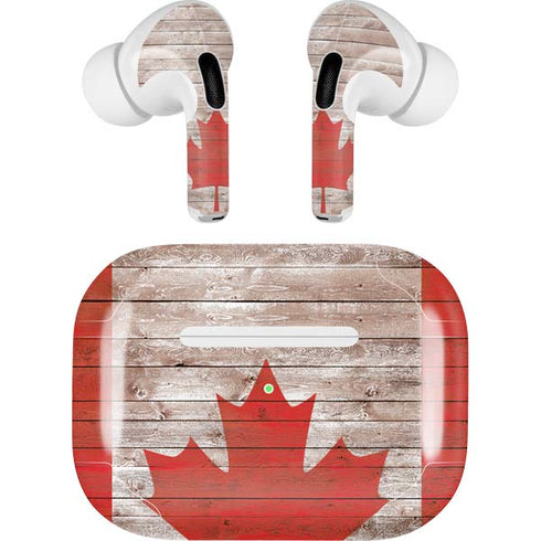 Canadian Flag Dark Wood AirPods Pro 2nd Gen Skin