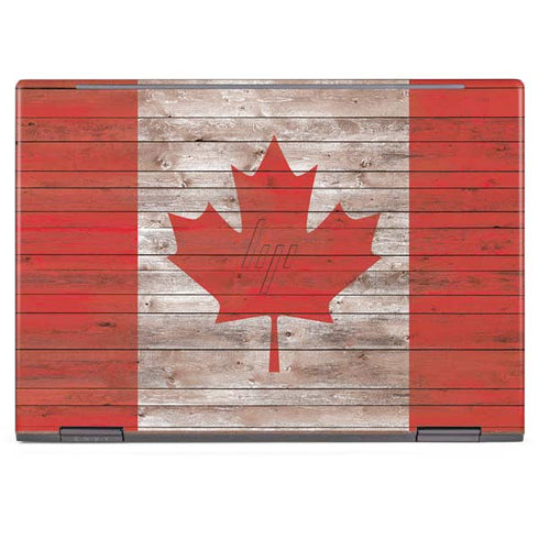 Canadian Flag Dark Wood HP Envy Skin