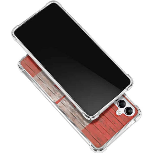 Canadian Flag Dark Wood Galaxy A15 5G Clear Case