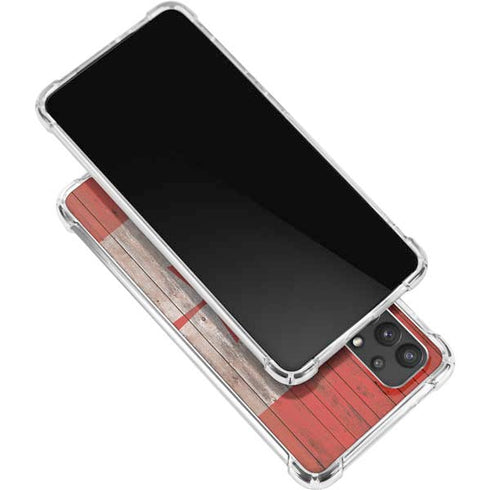 Canadian Flag Dark Wood Galaxy A32 5G Clear Case