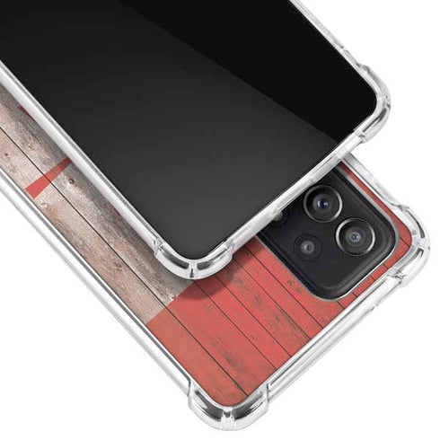 Canadian Flag Dark Wood Galaxy A52 5G Clear Case