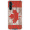 Canadian Flag Dark Wood Galaxy A54 5G Clear Case