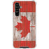 Canadian Flag Dark Wood Galaxy A54 5G Clear Case