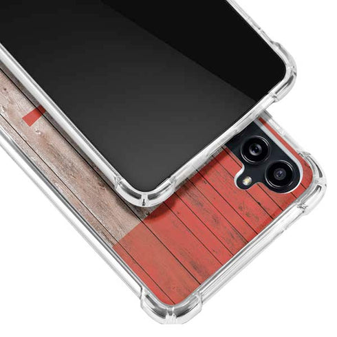 Canadian Flag Dark Wood Galaxy A54 5G Clear Case