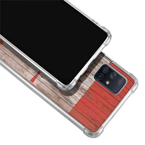 Canadian Flag Dark Wood Galaxy A71 5G Clear Case