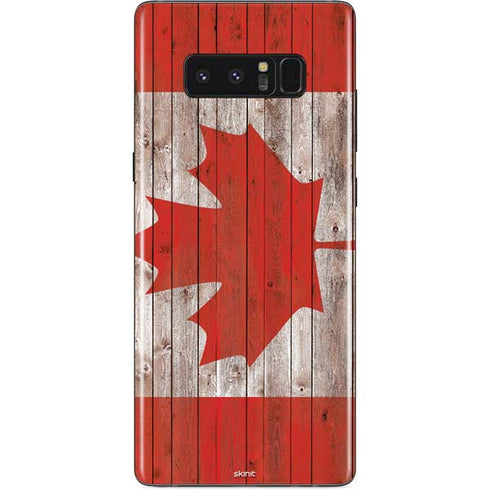 Canadian Flag Dark Wood Galaxy Note 8 Skin