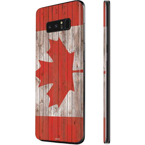 Canadian Flag Dark Wood Galaxy Note 8 Skin