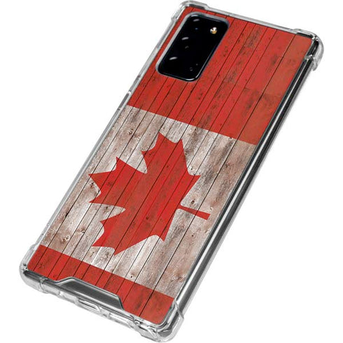Canadian Flag Dark Wood Galaxy Note20 5G Clear Case
