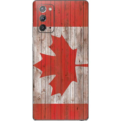 Canadian Flag Dark Wood Galaxy Note20 5G Skin